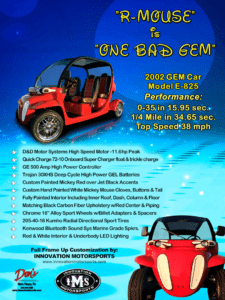 2002 GEM Car Model E 825, High Speed Motor 11.6 Hp