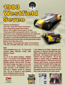 1983 Westfield Seven Car Alum Body