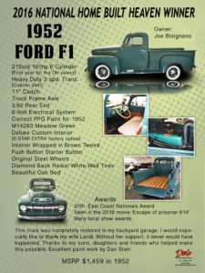 1952 Ford F1, Owner Joe Bisignano