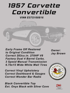 1957 Corvette Convertible, Owner Jay Brown