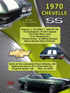 1970 Chevelle SS, 350Hp V8 , Owner Dave Sieber