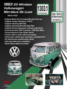 1963 23 Window Volkswagen Microbus Deluxe