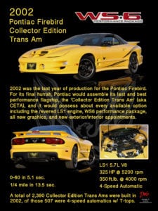 2002 Pontiac Firebird Collector Edition Trans Am