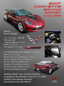 2017 Corvette Grand Sport Coupe, Owner Kevin Coghlan