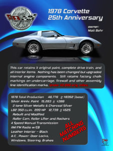 1978 Corvette 25th Anniversary, Owner Matt Behr