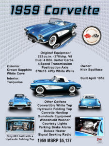 1959 Corvette Original Equipment 283 cu, Owner Nick Squillace