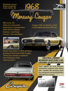 1968 Mercury Cougar 302 cu, Owner Steve Cognata