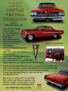 1961 Pontiac Ventura Bubble Top car