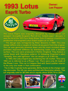 1993 Lotus Esprit Turbo, Owner Lee Pepper