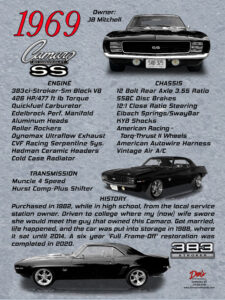 1969 Camaro SS Car, Owner JB Mitchell