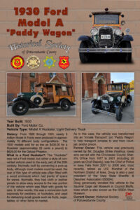 1930 Ford Model A Paddy Wagon Historical Society