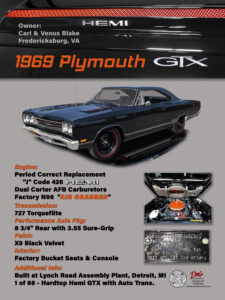 1969 Plymouth GTX, Owner Carl and Venus Blake